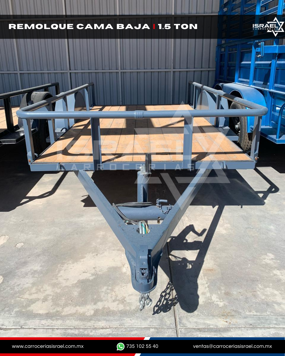 RM-CB1.5T-0001- REMOLQUE CAMA BAJA 1,500 KG