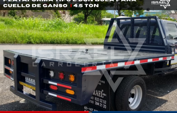PLATAFORMA TIPO L CON BOLA PARA REMOLQUE CUELLO DE GANSO | 4.5 TON